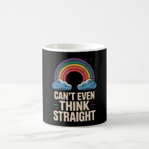 Kann nicht einmal geradeaus denken LGBTQ Gay Pride Kaffeetasse