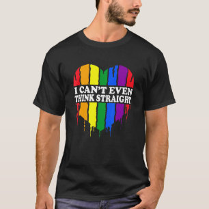 Kann nicht mal geradeaus denken LGBT Trans Schwul T-Shirt