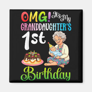 Kann nicht ruhig bleiben Enkelin 1. Geburtstag Oma Magnet