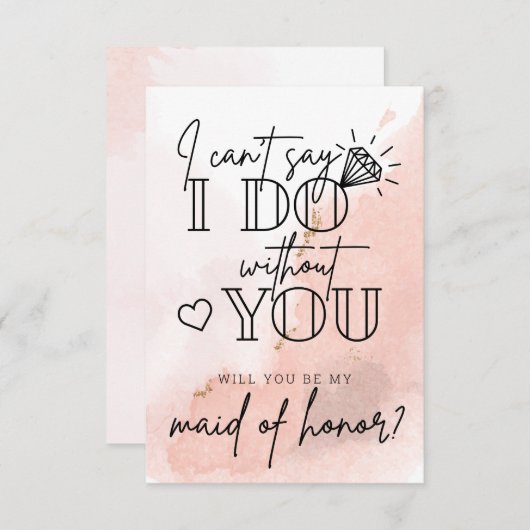 Kann nicht sagen, ich tue es ohne Trauzeugin Vorsc Mitteilungskarte (Vorne/Hinten)