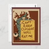 Kann nicht schlafen, Clowns werden mir Hemden esse Postkarte (Vorne/Hinten)