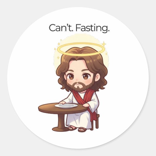 Kann nicht. Schnauze. - Jesus reagiert Runder Aufkleber (Vorderseite)