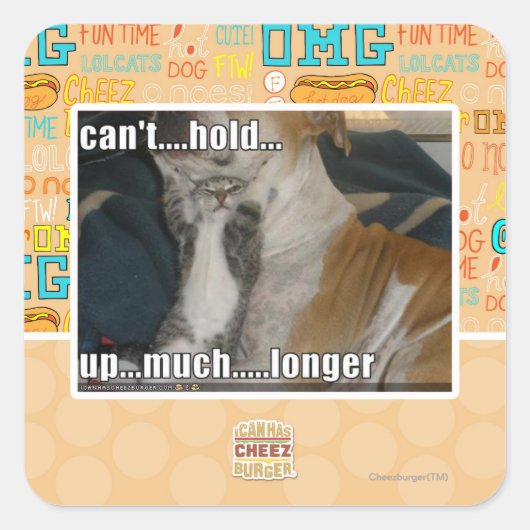 Kann nicht viel länger aufhalten quadratischer aufkleber (Vorderseite)