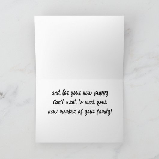 "KANN NICHT WARTEN, IHRE NEUE PUPPY ZU ERFÜLLEN" KARTE (Innenseite)