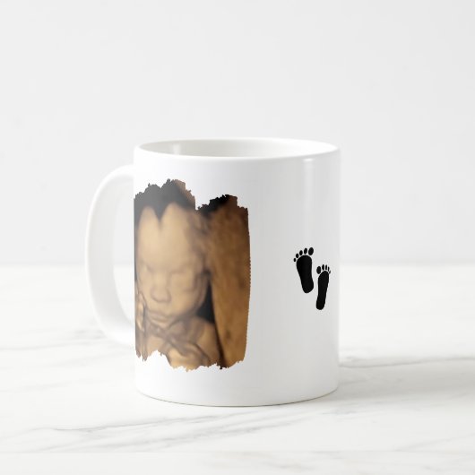 Kann nicht warten, um dich mit dem Daddy Sonogram  Kaffeetasse (Vorderseite Links)