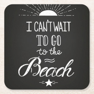 Kann nicht warten, um zum Strand zu gehen Rechteckiger Pappuntersetzer