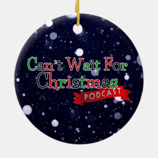Kann nicht WeihnachtsPodcast warten Keramikornament (Hinten)