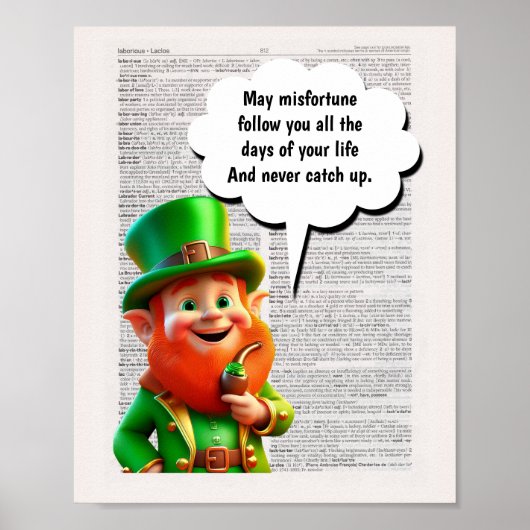 Kann Pech Sie nie fangen ___Irish Segen Poster (Vorne)