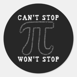 Kann Pi Wont nicht aufhalten, den Mathe Pi Day zu  Runder Aufkleber