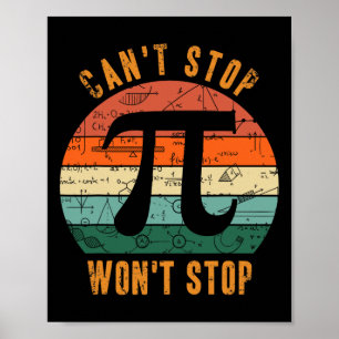 Kann Pi Wont nicht aufhalten Mathe Pi Day Vintag T Poster