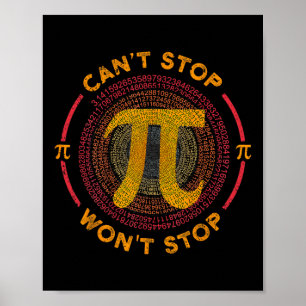 Kann Pi Wont nicht stoppen Mathe Pi Day Funny Math Poster