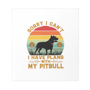 Kann Pläne Hund Pitbull Retro Sonnenuntergang_1 Notizblock