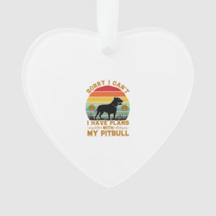 Kann Pläne Hund Pitbull Retro Sonnenuntergang_1 Ornament