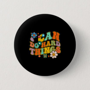 Kann schwierige Dinge Groovy Retro Button