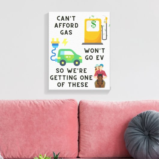 Kann sich kein Gas leisten, oder EV so ein Geschen Leinwanddruck (Insitu (Wohnzimmer))