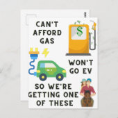 Kann sich kein Gas leisten, oder EV so ein Geschen Postkarte (Vorne/Hinten)