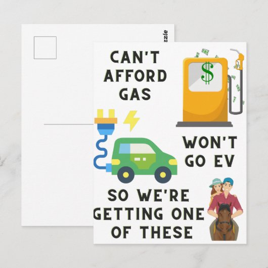 Kann sich kein Gas leisten, oder EV so ein Geschen Postkarte (Vorne/Hinten)