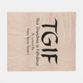 Kann Text bearbeiten, TGIF Dieses Oma ist fabelhaf Fleecedecke (Vorderseite (Horizontal))