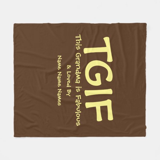 Kann Text bearbeiten, TGIF Dieses Oma ist fabelhaf Fleecedecke (Vorderseite (Horizontal))