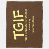 Kann Text bearbeiten, TGIF Dieses Oma ist fabelhaf Fleecedecke (Vorderseite)