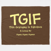 Kann Text bearbeiten, TGIF Dieses Oma ist fabelhaf Fleecedecke (Vorderseite (Horizontal))