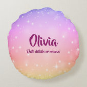 Kann Text so ein großes Wunder schöne Mädchen ände Rundes Kissen (Rückseite)