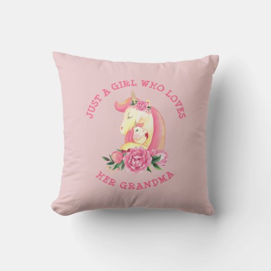 Kann Textmädchen verändern, die ihr Oma-Einhorn Li Kissen (Vorderseite)