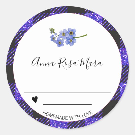 *~* Kann Trauben AP30 Buffalo Gingham hausgemachte Runder Aufkleber (Vorderseite)