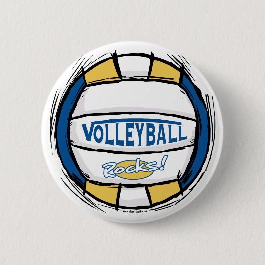 Kann U Diebe es Volleyball Blue Gold Button (Vorderseite)
