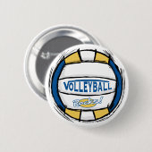 Kann U Diebe es Volleyball Blue Gold Button (Vorne & Hinten)
