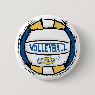 Kann U Diebe es Volleyball Blue Gold Button