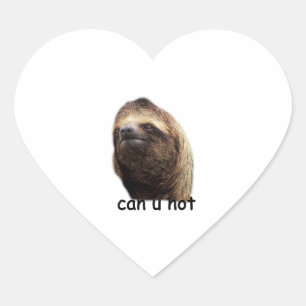 Kann u not Sloth Herz-Aufkleber