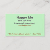 KANN Visitenkarteschablone Visitenkarte (Rückseite)