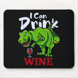 Kann Wein trinken T-Rex Dinosaurier Weinliebhaber Mousepad