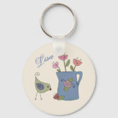 Kanne mit Vogel persönlich Schlüsselanhänger (Vorderseite)