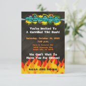 Kannibale Tiki Schlag-Kopfjäger-Art-Party - Einladung (Stehend Vorderseite)