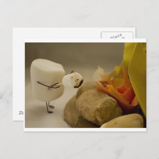 Kannibalismus ist süß - Marshmallow Toasting Postkarte (Vorne/Hinten)