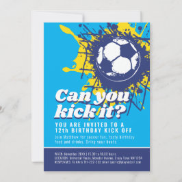 Kannst du die Fußballparty zum 12. Geburtstag blau Einladung