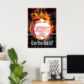Kannst du es mit rosa Volleyball verbrennen? Poster (Heimbüro)