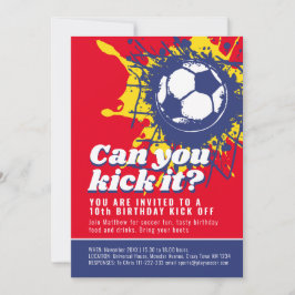 Kannst du ihm die Geburtstagsparty des Roten Fußba Einladung