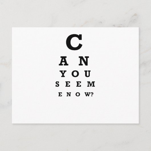 Kannst du mich jetzt sehen? postkarte (Vorderseite)