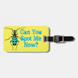 "Kannst du mich jetzt treffen" Blaue Gepunktete Kä Gepäckanhänger