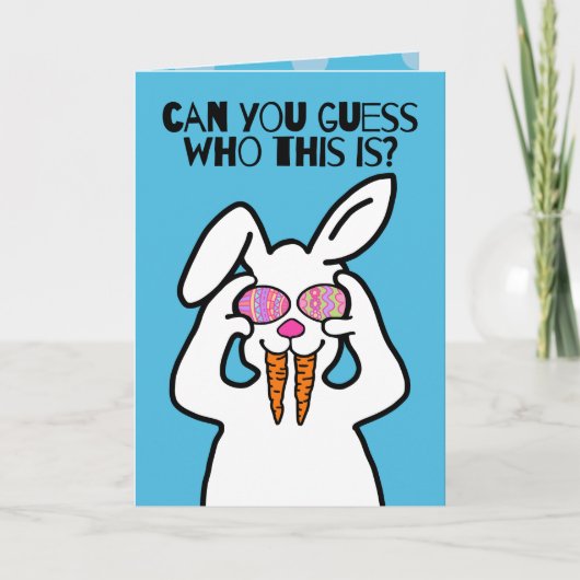 Kannst du raten? | Funny Oaster Bunny in Disguge Karte (Vorderseite)