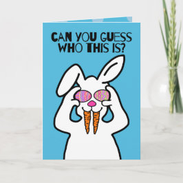 Kannst du raten? | Funny Oaster Bunny in Disguge Karte