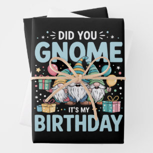 Kannten Sie den Gnom Es ist mein Geburtstags-Gnome Geschenkpapier Set
