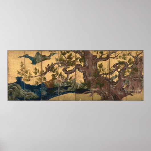 Kano Eitoku Cypress Trees Poster (Vorne)
