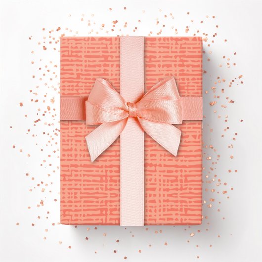 Kano-Webstoff in Koralle Geschenkpapier