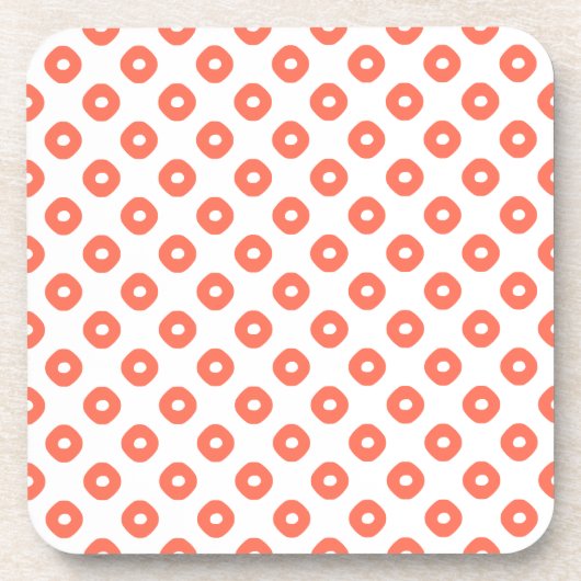 "Kanoko" Fawn Spot Pattern Salmon Pink Getränkeuntersetzer (Vorderseite)