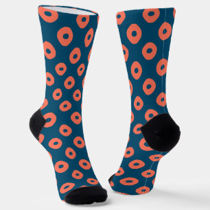 Kanoko" Fawn Spot Pattern Salmon Pink Socken