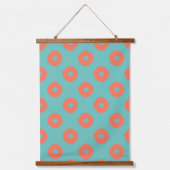 Kanoko" Fawn Spot Pattern Salmon Pink Wandteppich Mit Holzrahmen (Vorderseite)